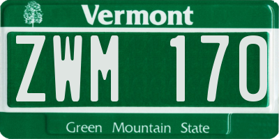 VT license plate ZWM170