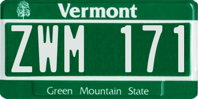 VT license plate ZWM171