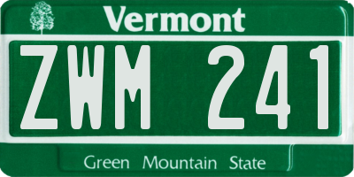 VT license plate ZWM241