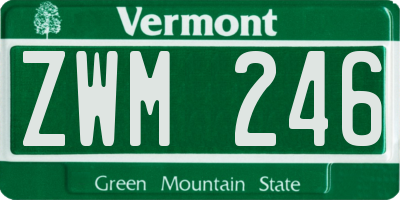 VT license plate ZWM246