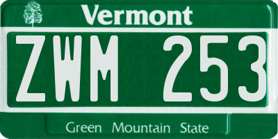VT license plate ZWM253