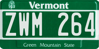 VT license plate ZWM264