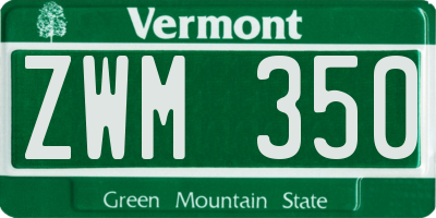VT license plate ZWM350
