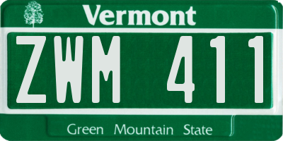 VT license plate ZWM411