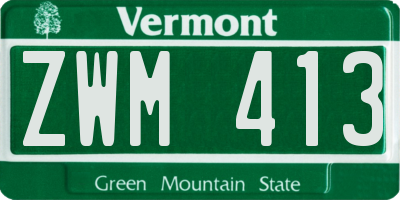 VT license plate ZWM413