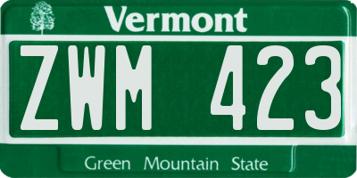 VT license plate ZWM423