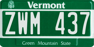 VT license plate ZWM437