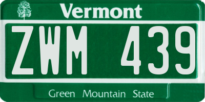 VT license plate ZWM439