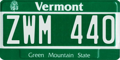 VT license plate ZWM440