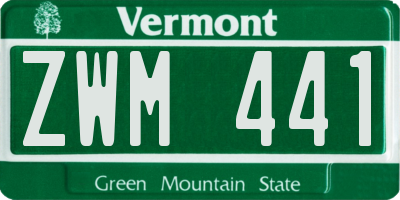 VT license plate ZWM441