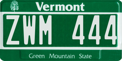 VT license plate ZWM444