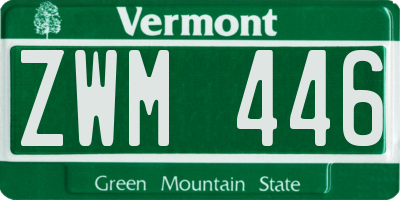 VT license plate ZWM446