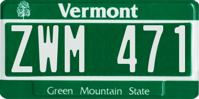 VT license plate ZWM471