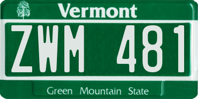 VT license plate ZWM481