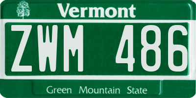 VT license plate ZWM486