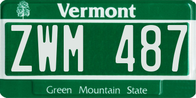 VT license plate ZWM487