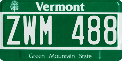 VT license plate ZWM488