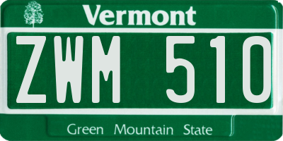 VT license plate ZWM510