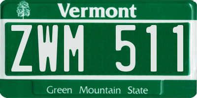 VT license plate ZWM511