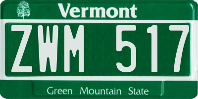 VT license plate ZWM517