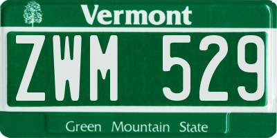 VT license plate ZWM529