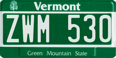 VT license plate ZWM530