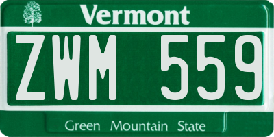 VT license plate ZWM559