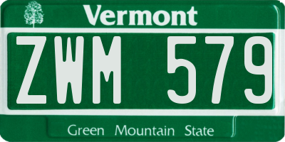 VT license plate ZWM579