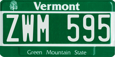 VT license plate ZWM595
