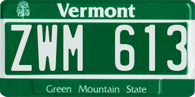 VT license plate ZWM613