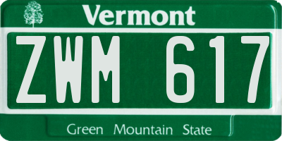 VT license plate ZWM617