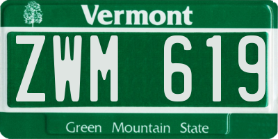VT license plate ZWM619