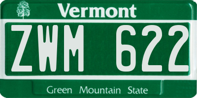 VT license plate ZWM622