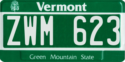 VT license plate ZWM623