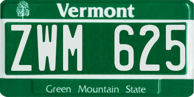 VT license plate ZWM625
