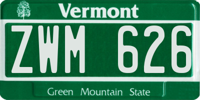 VT license plate ZWM626