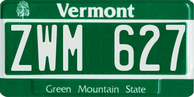 VT license plate ZWM627