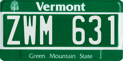 VT license plate ZWM631