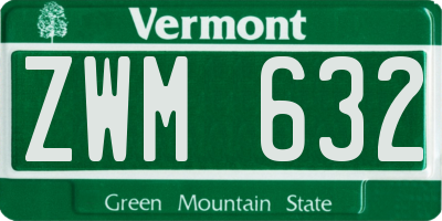 VT license plate ZWM632