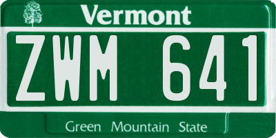 VT license plate ZWM641