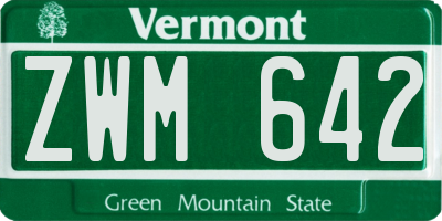 VT license plate ZWM642