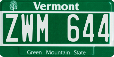 VT license plate ZWM644