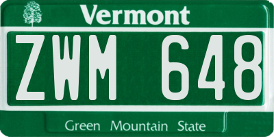 VT license plate ZWM648