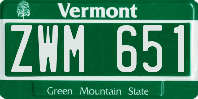 VT license plate ZWM651