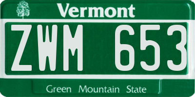 VT license plate ZWM653