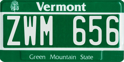 VT license plate ZWM656