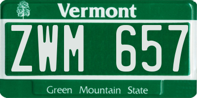 VT license plate ZWM657