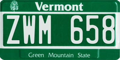 VT license plate ZWM658