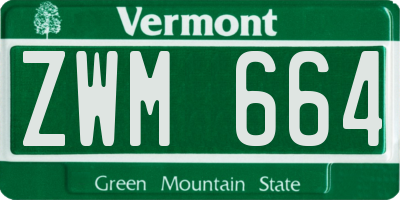 VT license plate ZWM664