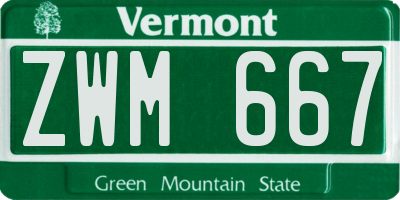 VT license plate ZWM667